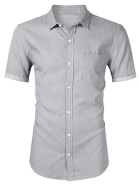 Men's Button Up Short Sleeve Shirt Shirt Luxurious Weddings