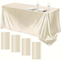 Elegant Golden Satin Tablecloth Overlay - 102 x 58\" Tablecloth Luxurious Weddings