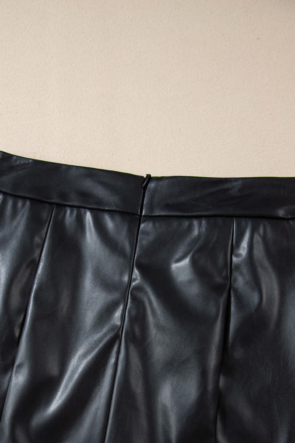 Black PU Leather Side Slits Slim Fit High Waist Mini Skirt Bottoms/Skirts & Petticoat Luxurious Weddings