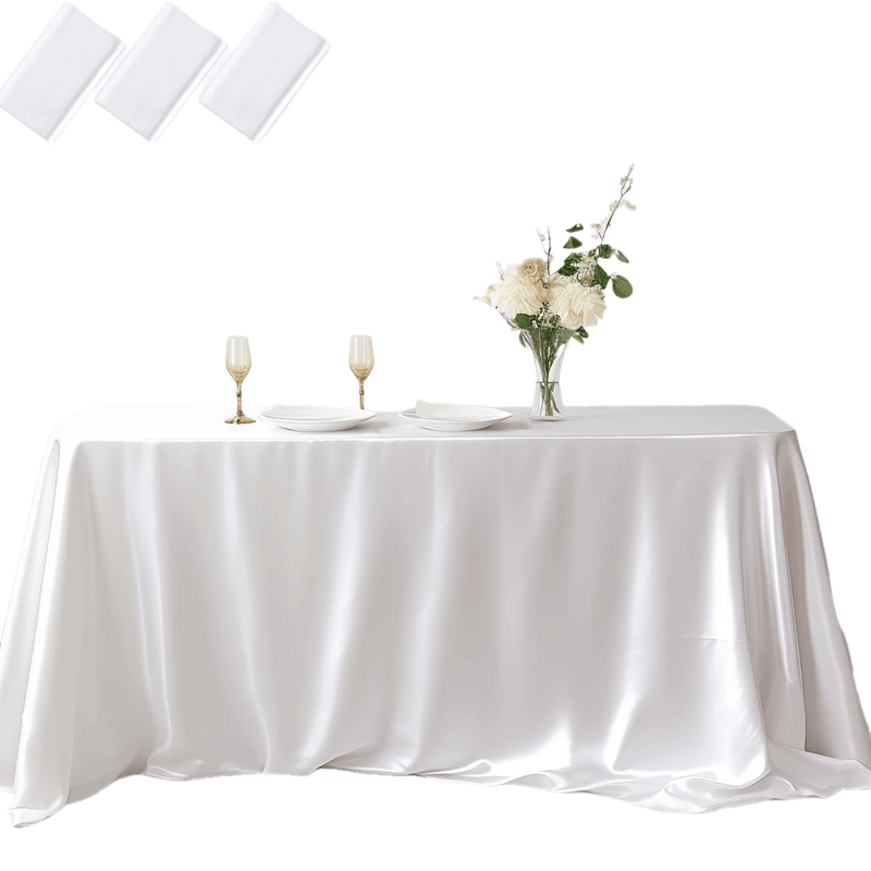 10 Elegant White Satin Tablecloths for Events tablecloths Luxurious Weddings