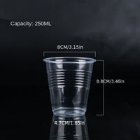 a clear cup with measurements for it