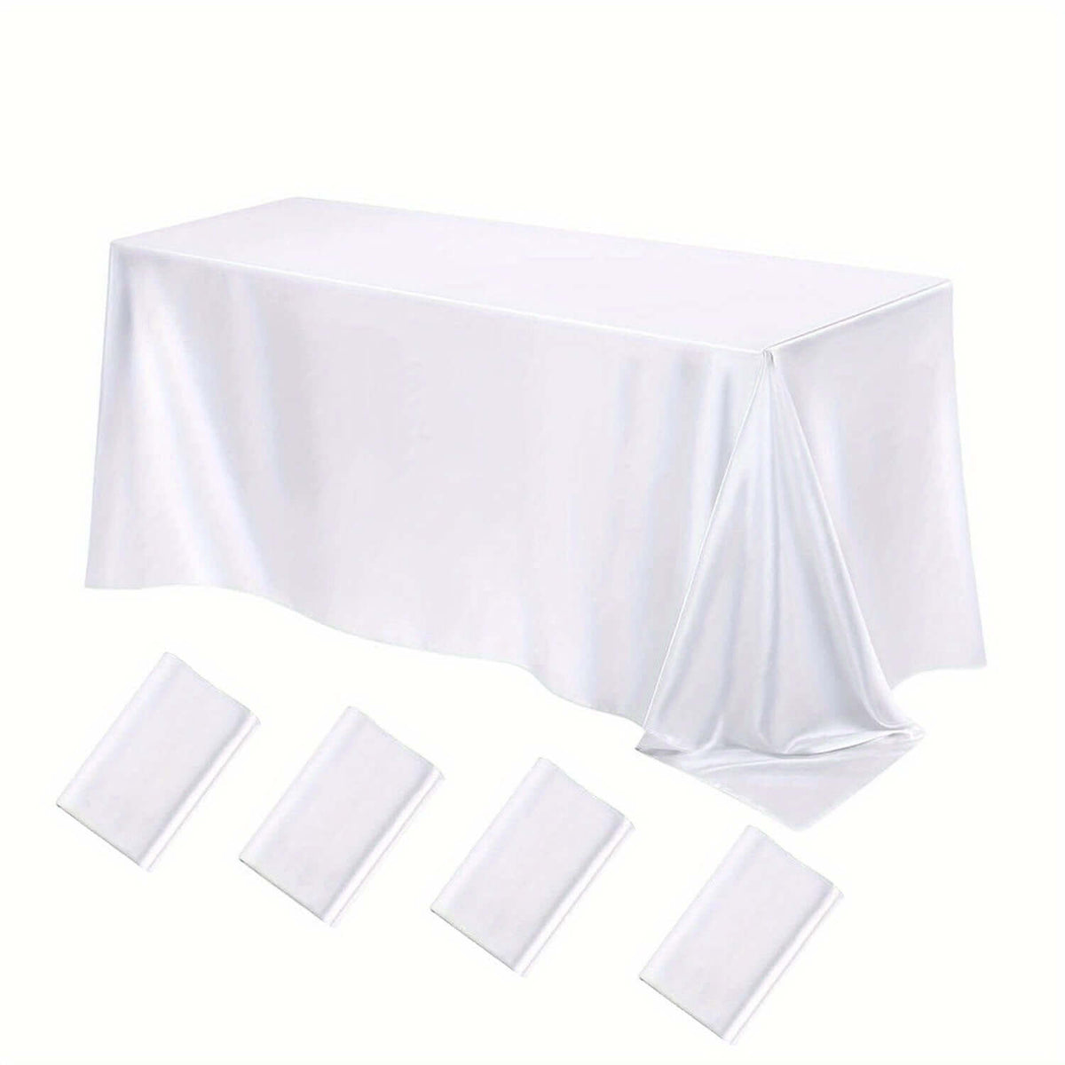 Elegant Golden Satin Tablecloth Overlay - 102 x 58\" Tablecloth Luxurious Weddings