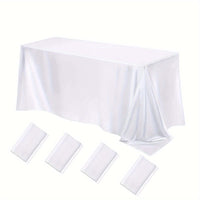 Elegant Golden Satin Tablecloth Overlay - 102 x 58\" Tablecloth Luxurious Weddings