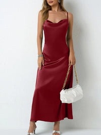 Satin Cowl Neck Cami Dress Bridesmaid Dresses Luxurious Weddings