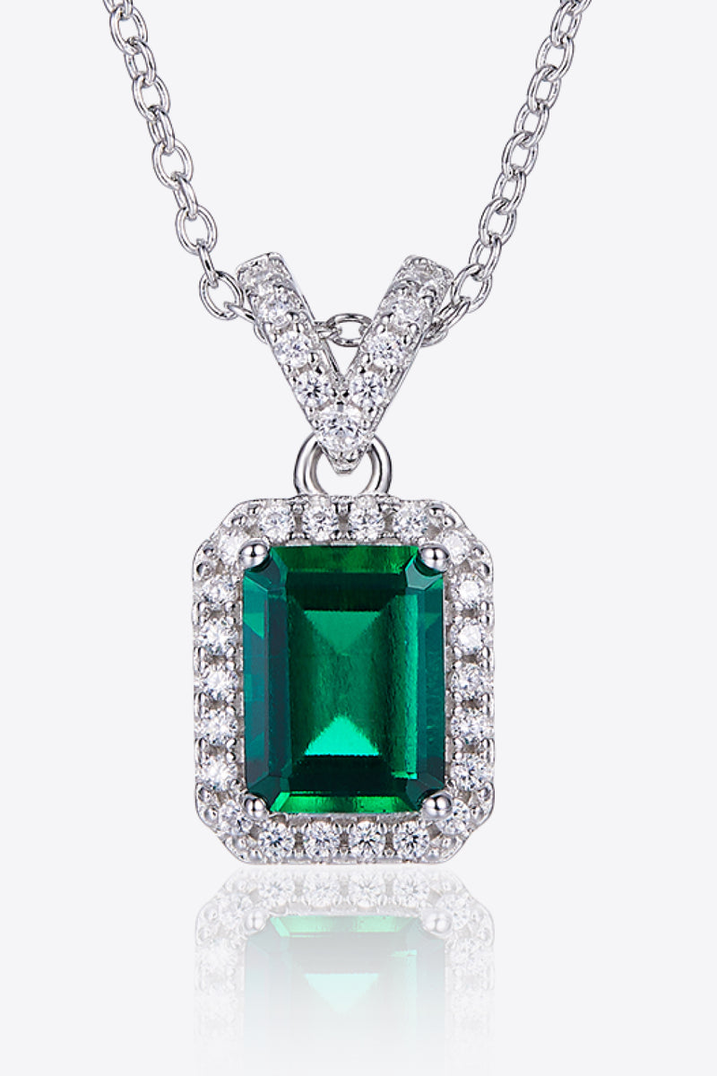 Adored 1.25 Carat Lab-Grown Emerald Pendant Necklace Necklace Luxurious Weddings
