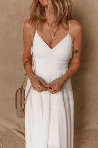 V-Neck High Waist Cami Dress maxi dress Luxurious Weddings