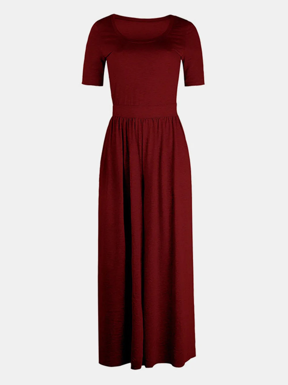 Scoop Neck Short Sleeve Jumpsuit Jumpsuit Luxurious Weddings