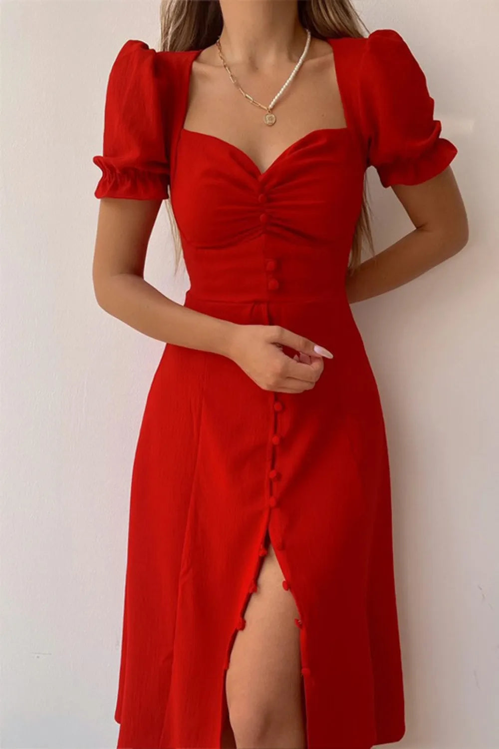 Sweetheart Neck Short Sleeve Dress Summer dress Luxurious Weddings