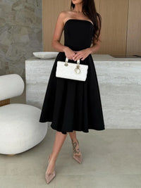 Solid Color Tube Midi Dress Summer Dress Luxurious Weddings