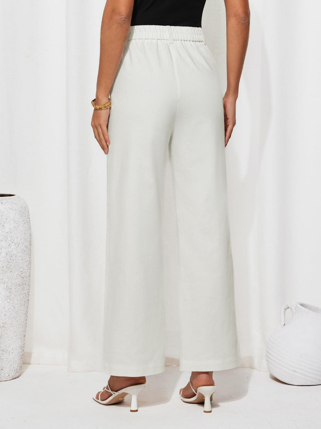 High Waist Wide Leg Pants Pants Luxurious Weddings