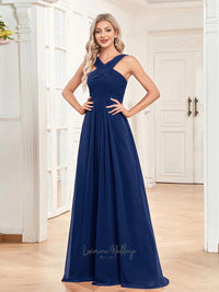 Elegant Cross Neck Bridesmaid Dress Luxurious Weddings