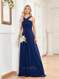 Elegant Cross Neck Bridesmaid Dress Luxurious Weddings