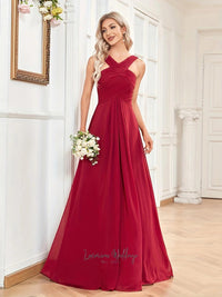 Elegant Cross Neck Bridesmaid Dress Luxurious Weddings