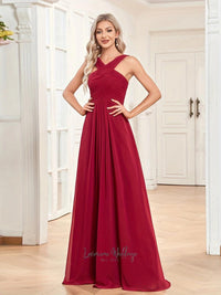 Elegant Cross Neck Bridesmaid Dress Luxurious Weddings