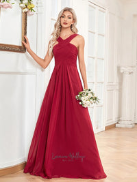 Elegant Cross Neck Bridesmaid Dress Luxurious Weddings