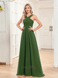 Elegant Cross Neck Bridesmaid Dress Luxurious Weddings