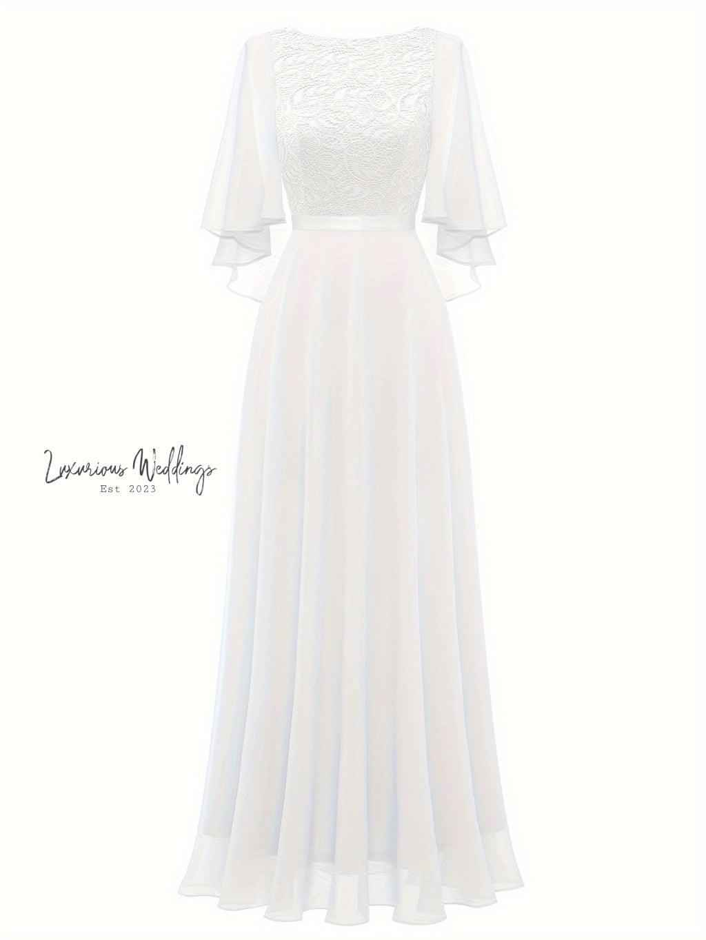 Elegant Lace Wedding Bridesmaid Dress, - Luxurious Weddings