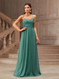 Elegant Solid Chiffon Dress for Weddings, Bridesmaids, and Formal Events - Luxurious Weddings