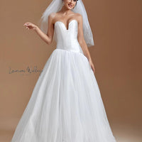 Elegant Strapless Asymmetrical Floor Length Gown Luxurious Weddings