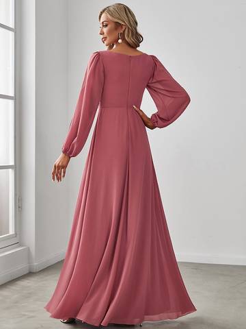 Floor Length Long Lantern Sleeves Formal Dresses Luxurious Weddings