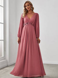 Floor Length Long Lantern Sleeves Formal Dresses Luxurious Weddings