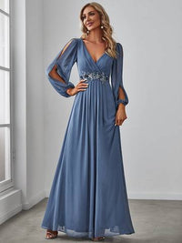 Floor Length Long Lantern Sleeves Formal Dresses Bridesmaid Dresses Luxurious Weddings Ball dresses NZ, formal Dresses, Cocktail Dresses, Party Dresses, Evening Dresses