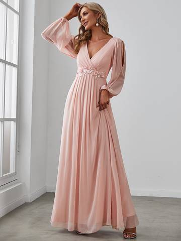 Floor Length Long Lantern Sleeves Formal Dresses Bridesmaid Dresses Luxurious Weddings Ball dresses NZ, formal Dresses, Cocktail Dresses, Party Dresses, Evening Dresses