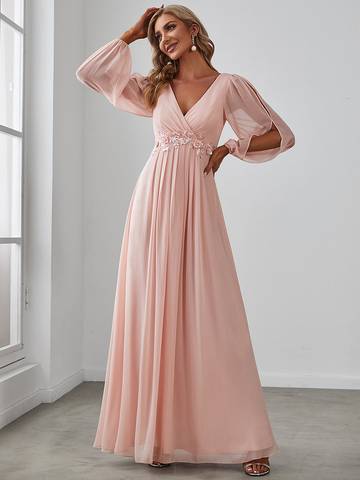 Floor Length Long Lantern Sleeves Formal Dresses Bridesmaid Dresses Luxurious Weddings Ball dresses NZ, formal Dresses, Cocktail Dresses, Party Dresses, Evening Dresses