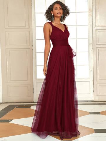 Floor Length Sleeveless Wholesale Tulle Bridesmaid Dresses Luxurious Weddings