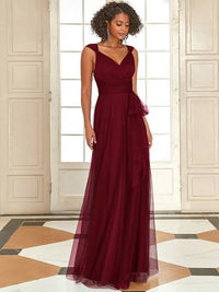 Floor Length Sleeveless Wholesale Tulle Bridesmaid Dresses Luxurious Weddings