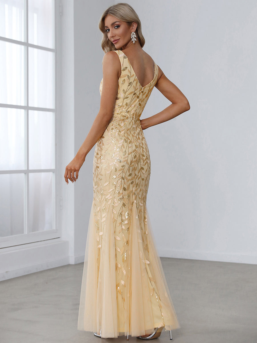 Classic Fishtail Sequin Evening Dresses Luxurious Weddings