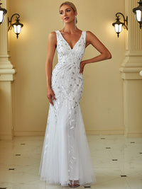 Classic Fishtail Sequin Evening Dresses Luxurious Weddings