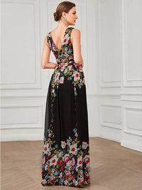 Double V-Neck Elegant Maxi Long Evening Dresses Luxurious Weddings