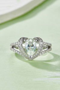 1 Carat Moissanite 925 Sterling Silver Heart Ring Luxurious Weddings