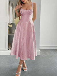 Lace-Up Sleeveless Midi Dress Luxurious Weddings