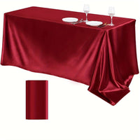 Elegant Golden Satin Tablecloth Overlay - 102 x 58\" Tablecloth Luxurious Weddings