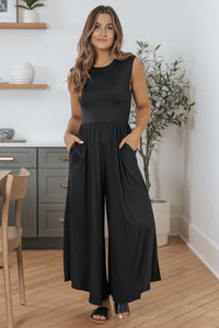 Black Open Back Wide Leg Jumpsuit Bottoms/Jumpsuits & Rompers Luxurious Weddings