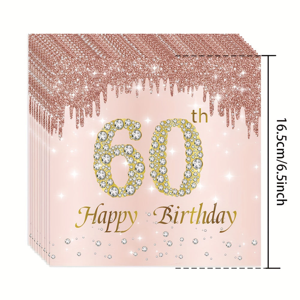 a pink and gold 60th birthday card