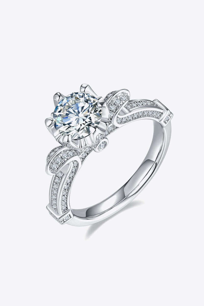 Adored 1 Carat Moissanite 925 Sterling Silver Ring Luxurious Weddings