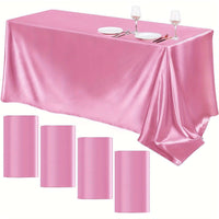 Elegant Golden Satin Tablecloth Overlay - 102 x 58\" Tablecloth Luxurious Weddings