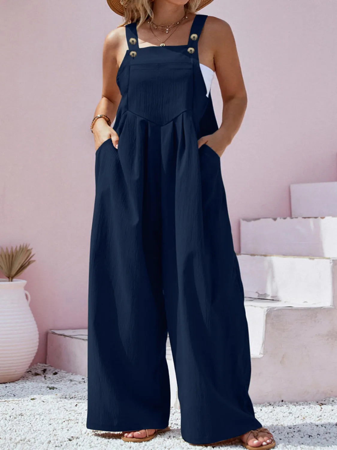 Plus Size Square Neck Wide Leg Overalls Plus size Luxurious Weddings