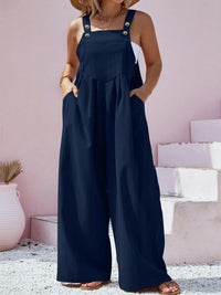 Plus Size Square Neck Wide Leg Overalls Plus size Luxurious Weddings