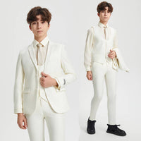 Stacy Adams Boys Suit 5-Piece Set | Ivory Suits Luxurious Weddings