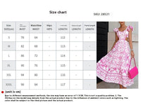 Summer Padded Shoulder Women's Printed Wear Hollow Length Dress Summer Dress