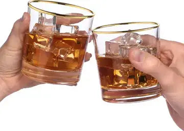 Gold-Rimmed Whiskey Tumblers Set Of 4 whiskey glasses Luxurious Weddings