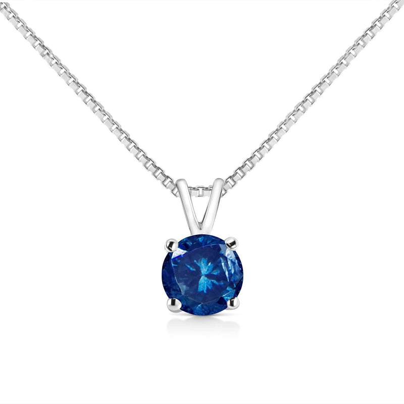 10K White Gold 1/4ct Lab Grown Blue Diamond Pendant Necklace necklace Luxurious Weddings