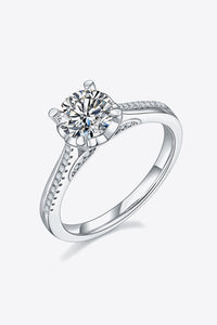 Adored 1 Carat Moissanite 925 Sterling Silver Side Stone Ring Rings Luxurious Weddings