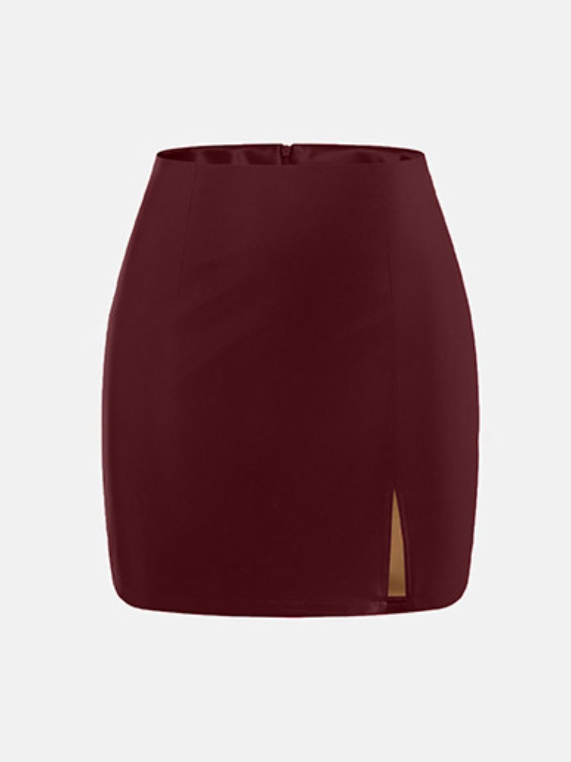 Slit Mini Skirt with Zipper Skirt Luxurious Weddings