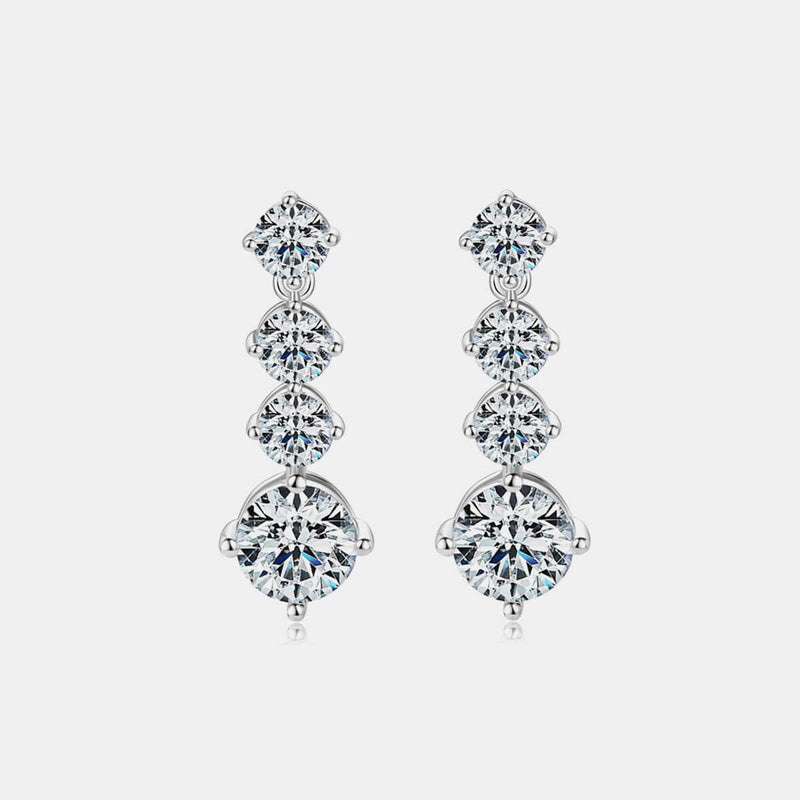 4 Carat Moissanite 925 Sterling Silver Earrings Earrings Luxurious Weddings