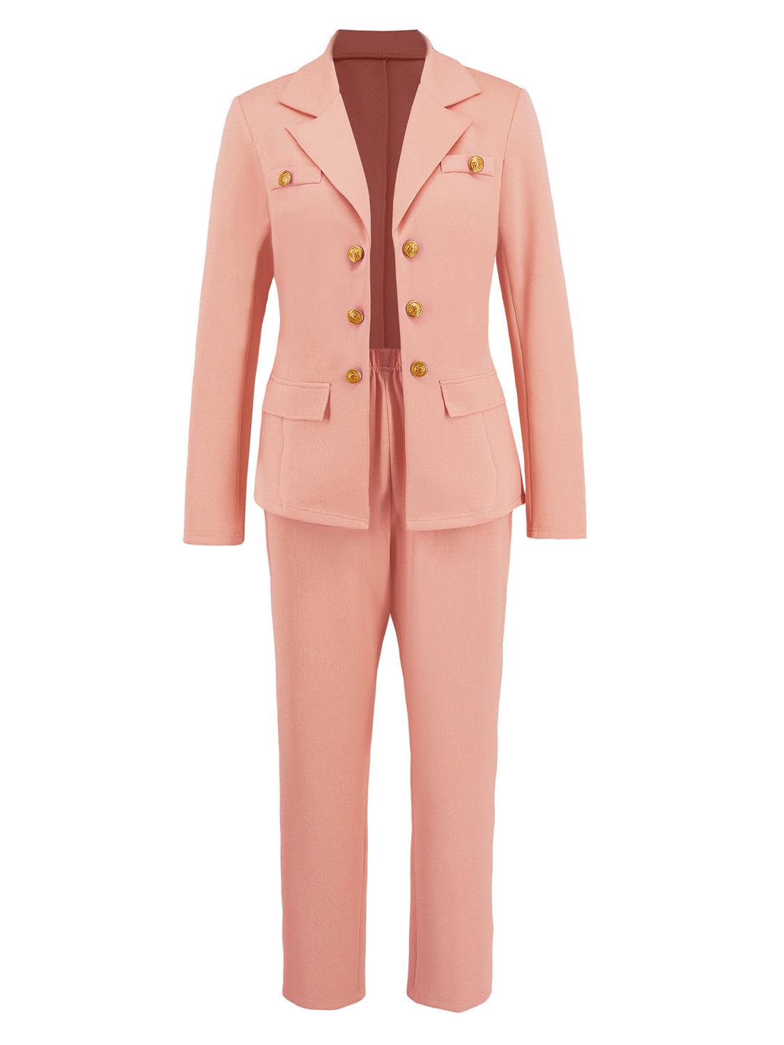 Lapel Collar Long Sleeve Blazer and Pants Set suit sets Luxurious Weddings